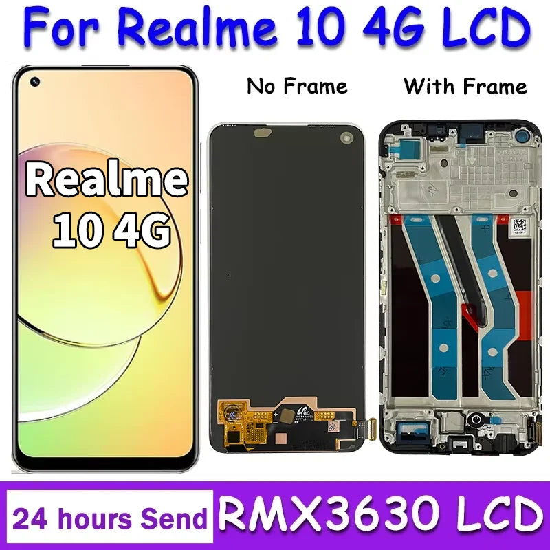 6.4 ”New AMOLED  For Oppo Realme 10 RMX3630 LCD Display Screen Touch Panel Digitizer Assembly For Realme 10 4G Display  Oppo phone repair parts