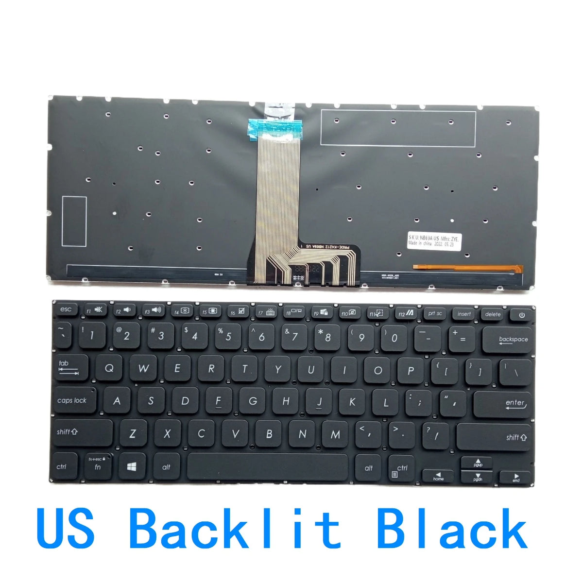 New US Russian Spanish Language  Backlit Keyboard For ASUS Vivobook 14 X409 X409F X409D X409U X409UA X409FA FL X409JA  ASUS laptop repair parts
