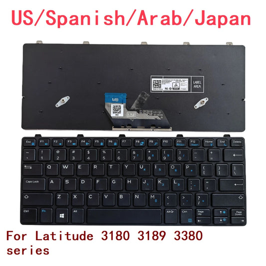 New US Spanish Arab Japan Laptop Keyboard For Dell Latitude 3180 3189 3380 series Notebook PC ReplacementDell laptop repair parts