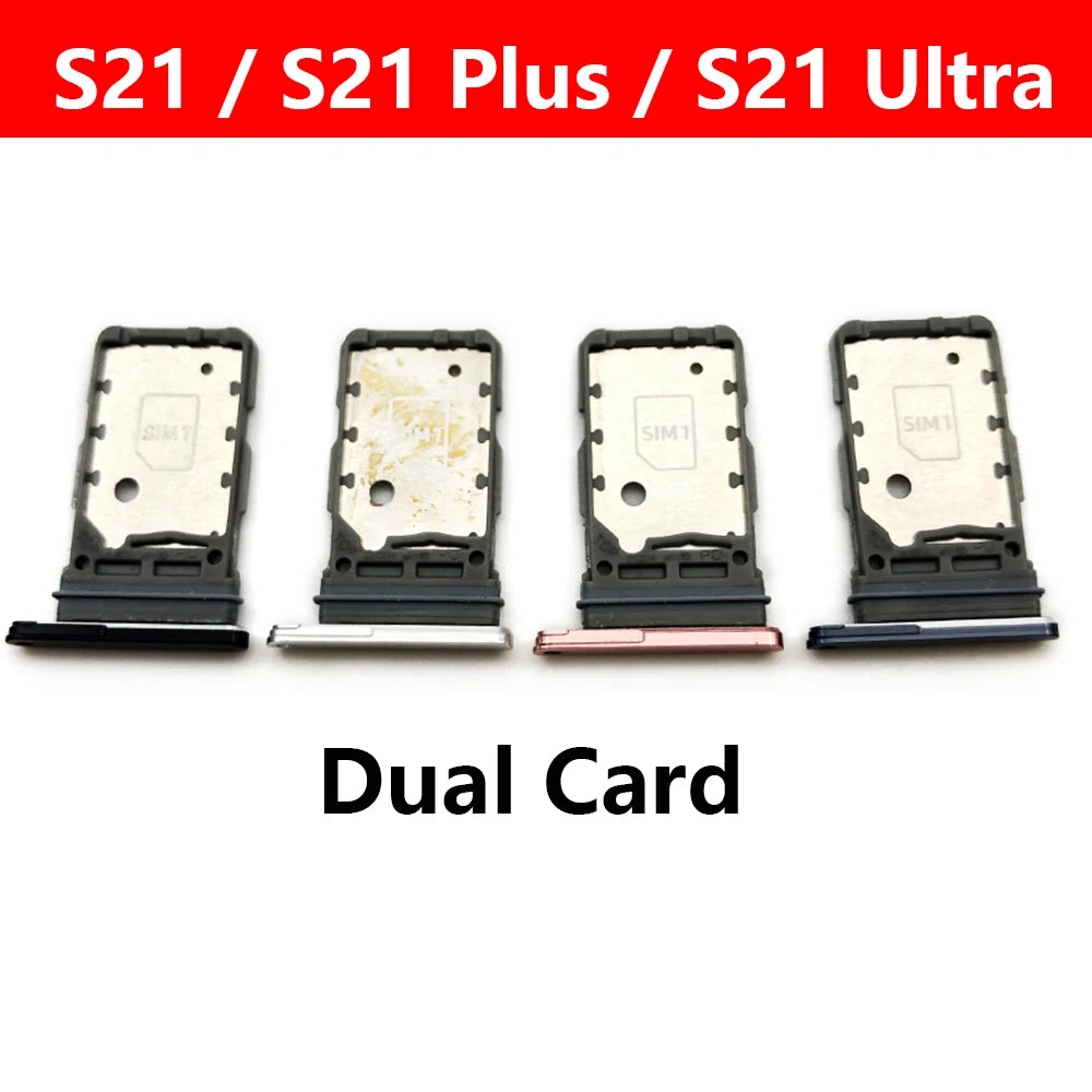 New For Samsung S21 S20 Plus Ultra Fe Dual SIM Card Slot SD Card Tray Holder Adapter Replacement Spare Parts Samsung phone repair parts