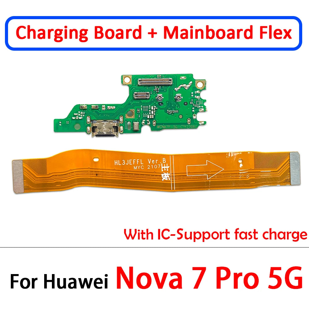 New For Huawei Nova 7 8  Se 9 10 Pro 5G Dock Connector Micro USB Charger Charging Port Flex Cable Microphone Board Huawei phone repair parts