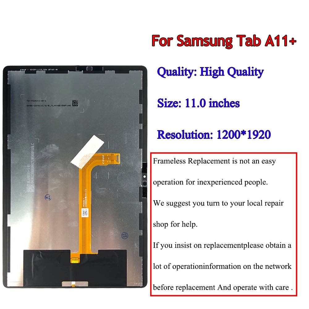 11.0" IPS For Samsung Tab A11+ LCD Display Screen Touch Digitizer Assembly For Galaxy SM-X230 SM-X236B LCD Replacement Repair Tablet repair parts