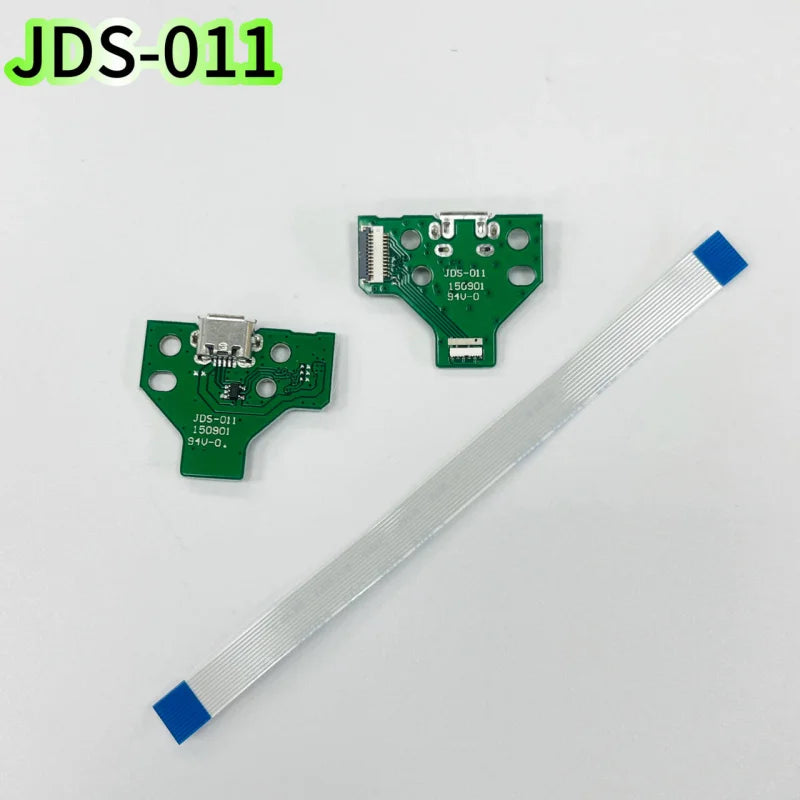 10Sets for Dualshock 4 PS4 Controller USB Charging Port Socket Circuit Board 12Pin 14PIN JDS 011 030 040 050 Connector for PS4  Game console repair parts