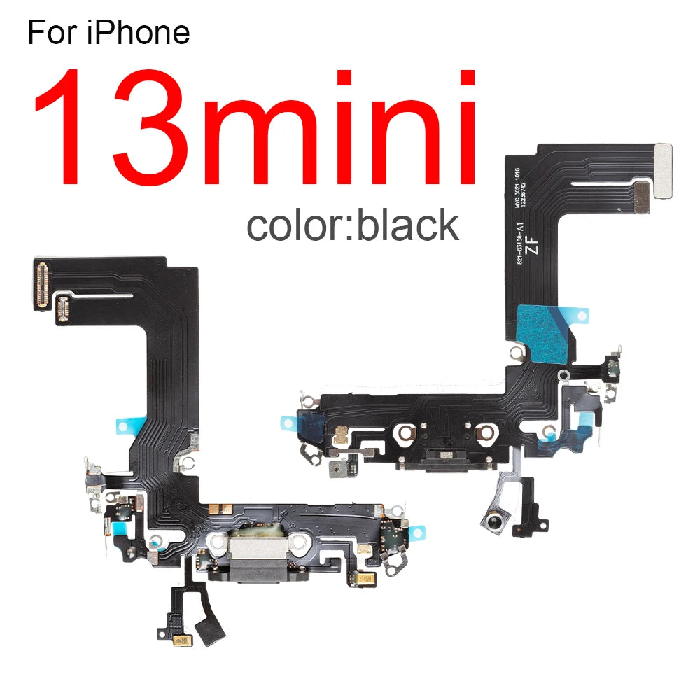 1Pcs Charging Port Flex Cable for iPhone 15 Pro Max 13 14 Plus 12 mini USB Charger Dock Connector With Microphone Ribbon Repair iPhone phone repair parts