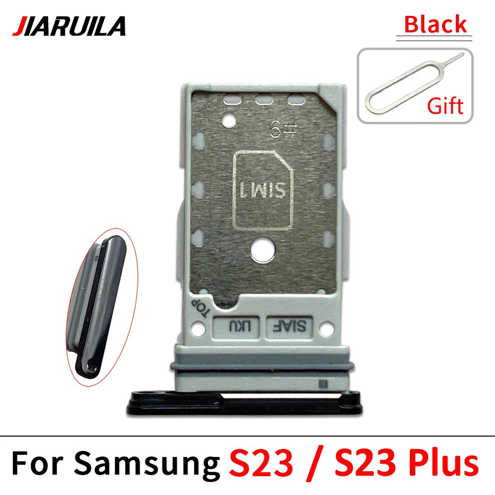 10Pcs, Micro Nano Dual SIM Card Holder Tray Slot Holder Adapter Socket For Samsung S23 S24 Plus Ultra 5G Samsung phone repair parts