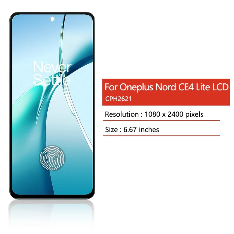 Super AMOLED For OnePlus Nord CE4 Lite LCD Display Touch Screen Digitizer Assembly For One Plus CE 4 Lite CPH2621 Display  OnePlus phone repair parts
