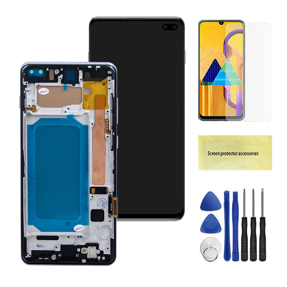tft S10+ Screen Replacement, for Samsung Galaxy S10 Plus G975F Lcd Display Digital Touch Screen with Frame for Samsung S10 G973F Samsung phone repair parts