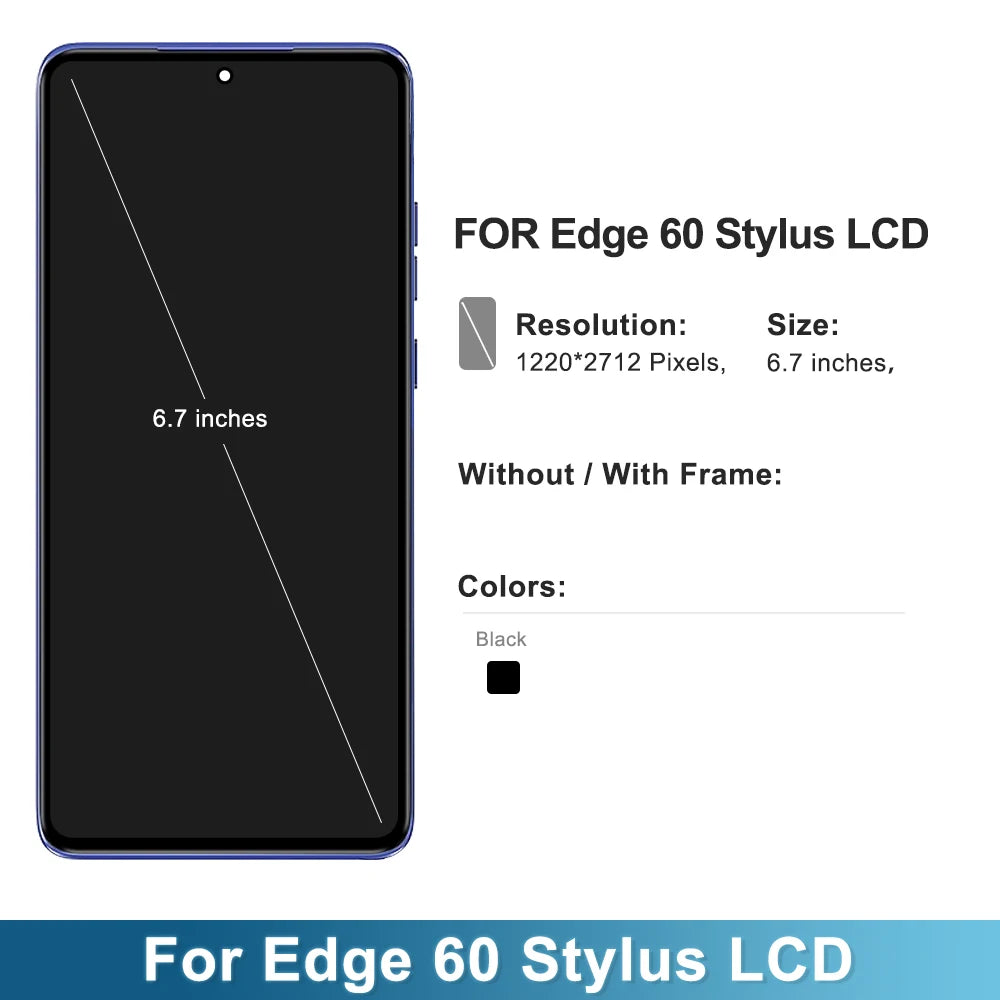 6.7" Amoled For Motorola Edge 60 Stylus Lcd XT2505-4 Screen Display Touch Digitizer Assembly For Moto Edge60 Stylus Replacement Motorola phone repair parts