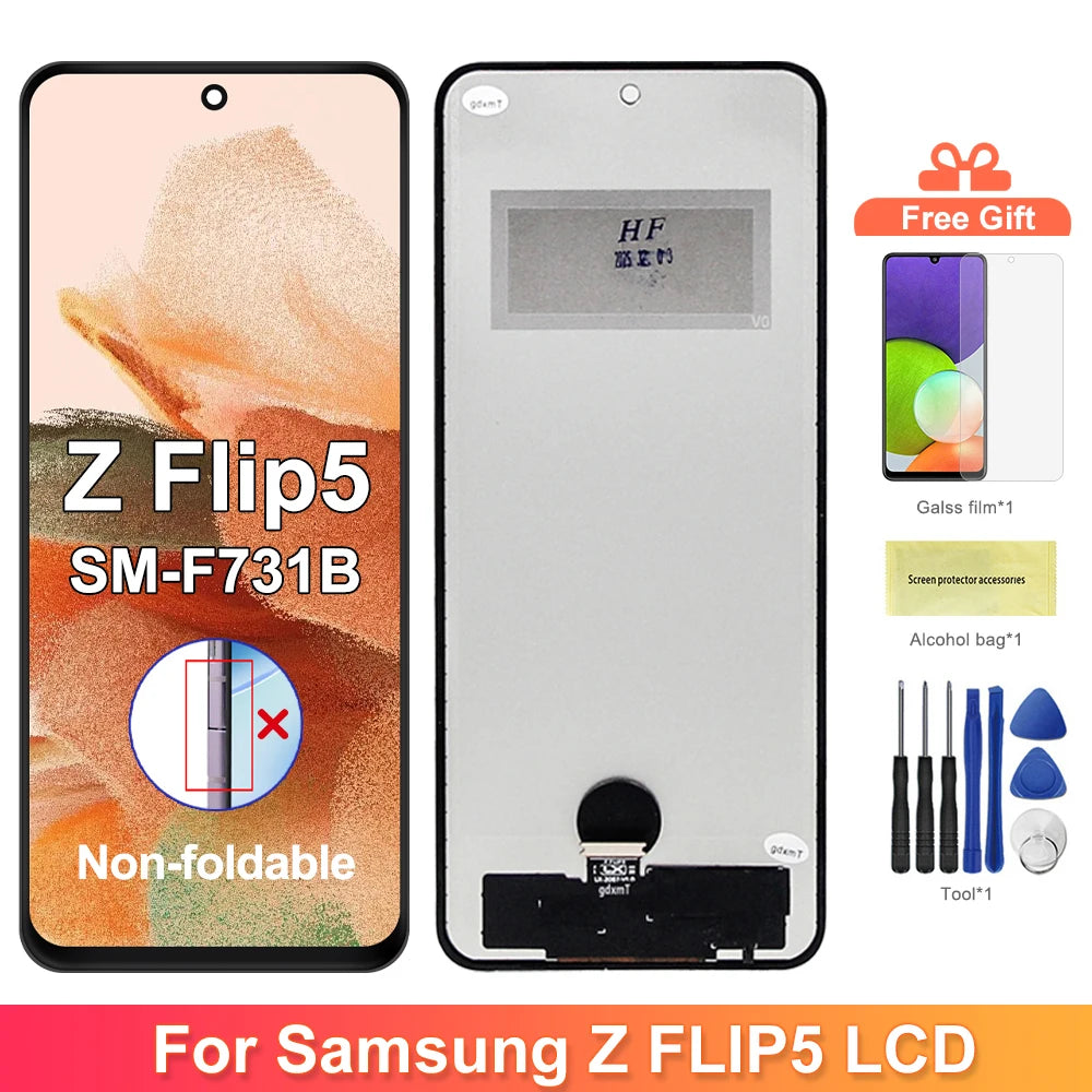 TFT For Samsung Z Flip5 SM-F731B/SM-F731U/SM-F731F F731 SM-F731U Display LCD Touch Screen Digitizer Assembly Replacement Parts Samsung phone repair parts