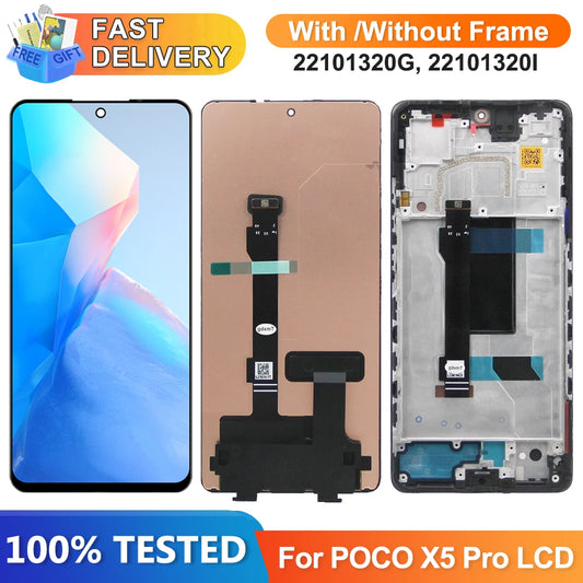 Display Screen for Poco X5 Pro 22101320G 22101320I Lcd Display Touch Screen Digitizer with Frame for Xiaomi Poco X5 Pro Screen Xiaomi phone repair parts