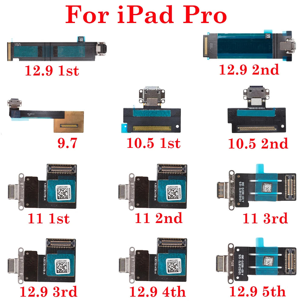 USB Charging Charger Port Dock Connector Data Flex Ribbon For iPad Pro 9.7 10.5 11 12.9  inch 1st 2nd 3rd 4th 5th Generations iPad tablet repair parts