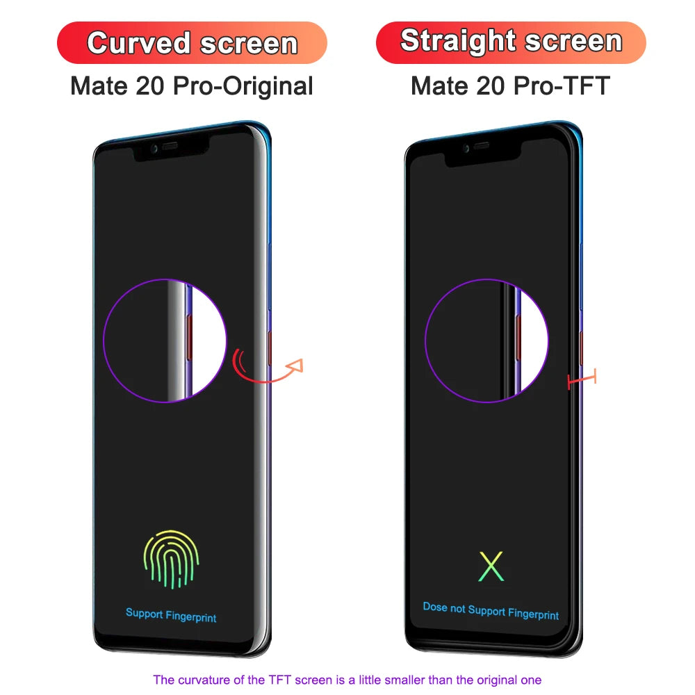 tft Display Screen with Frame for Huawei Mate 20 Pro, for Huawei Mate 20 Pro LYA-L09 LYA-L29 Lcd Display Touch Screen Assembly HUAWEI phone repair parts