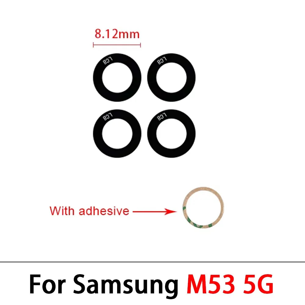 10Pcs, Rear Back Camera Glass Lens With Adhesive Sticker For Samsung M02 M02s M11 M12 M13 M14 M23 M32 M42 M52 M33 M53 M54 4G 5G Samsung phone repair parts