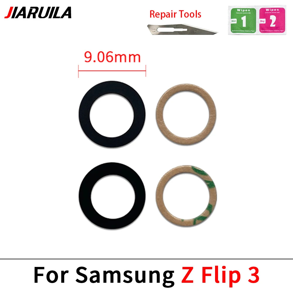 New Camera Glass For Samsung Z Flip 2 3 4 5 6 / Z Fold 2 3 4 5 6 5G Rear Back Camera glass Lens With Glue Adhesive Samsung phone repair parts