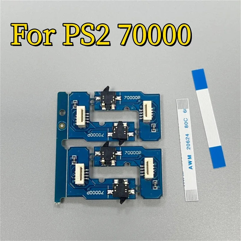 10sets/lot for PS2 Slim SCPH 70000/77000/75000 Power Switch Pcb on Off Reset Board with Flex Cable Ribbon Replacement Game console repair parts