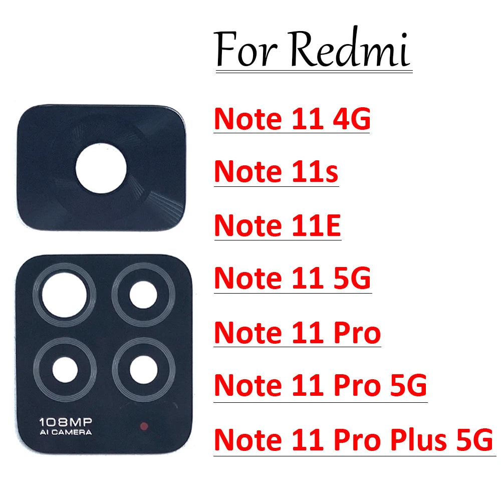 Rear Back Camera Glass Lens For Xiaomi Redmi Note 11 11E 11s 11T 11 Pro Plus 5G With Adhesive Sticker  Xiaomi  Xiao mi phone repair parts