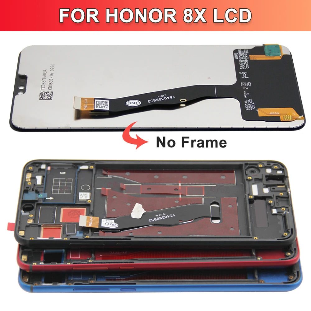 6.5" Display Screen Replacement for Honor 8X JSN-L11 JSN-L21 L22 Lcd Display Digital Touch Screen With Frame for Honor 8X Honor phone repair parts