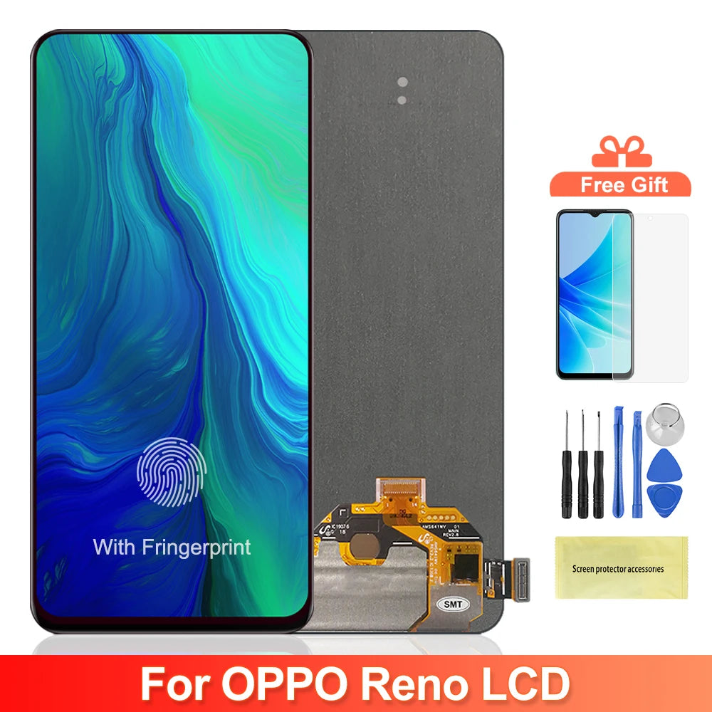 OLED Screen for Oppo Reno PCAM00 PCAT00 CPH1917 Lcd Display + Touch Screen Digitizer Assembly with Frame for Oppo Reno Screen OPPO phone repair parts
