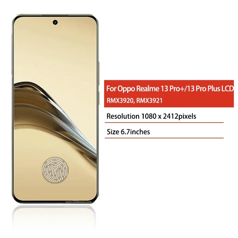6.7“AMOLED For Realme 13 Pro Plus LCD RMX3920 Display Touch Screen Digitizer For Realme 13 Pro+ RMX3921 LCD Replacement  Oppo phone repair parts