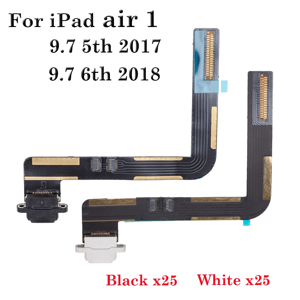 10-50Pcs Charger Dock Jack Socket Connector Data Flex Cable For iPad 5 6 7 8 9 air 1 2019 2020 2021 2017 2018 USB Charging Port iPad tablet repair parts