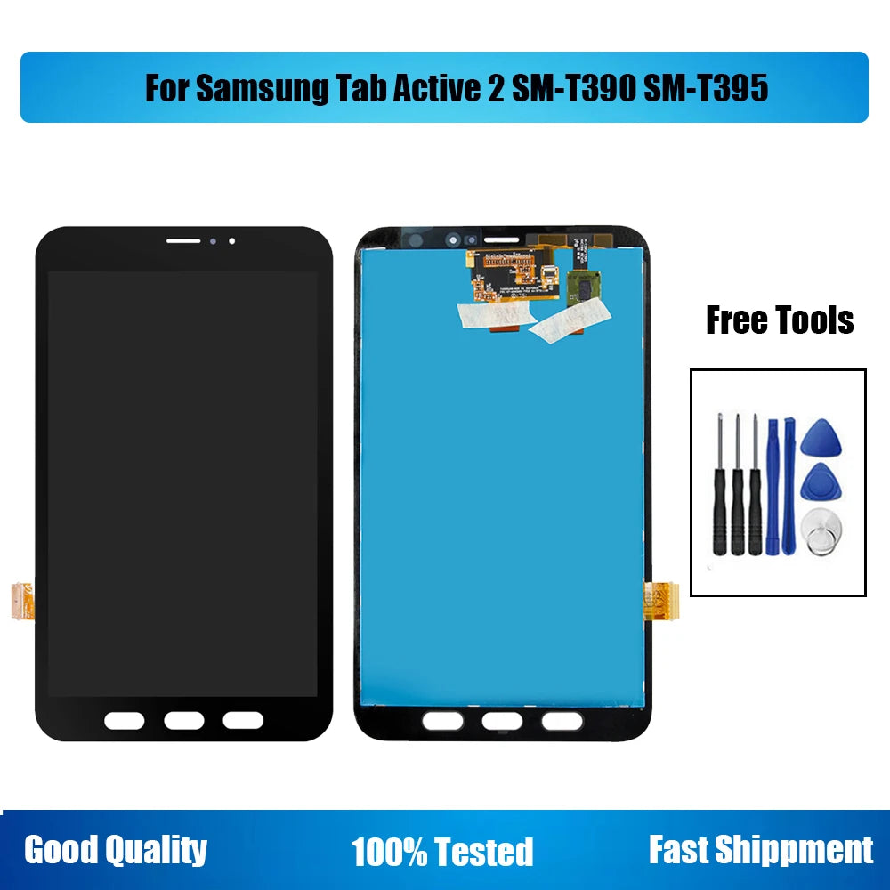 For Samsung Galaxy Tab Active 2 T390 T395 SM-T390 SM-T395 LCD Display Touch Screen Digitizer Glass Panel Assembly Tools Tablet repair parts
