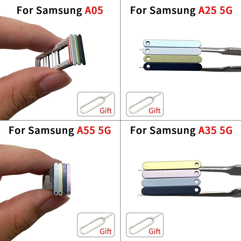 10Pcs, New For Samsung A15 A25 A35 A55 4G 5G SIM Card Slot SD Card Tray Holder Adapter Samsung phone repair parts