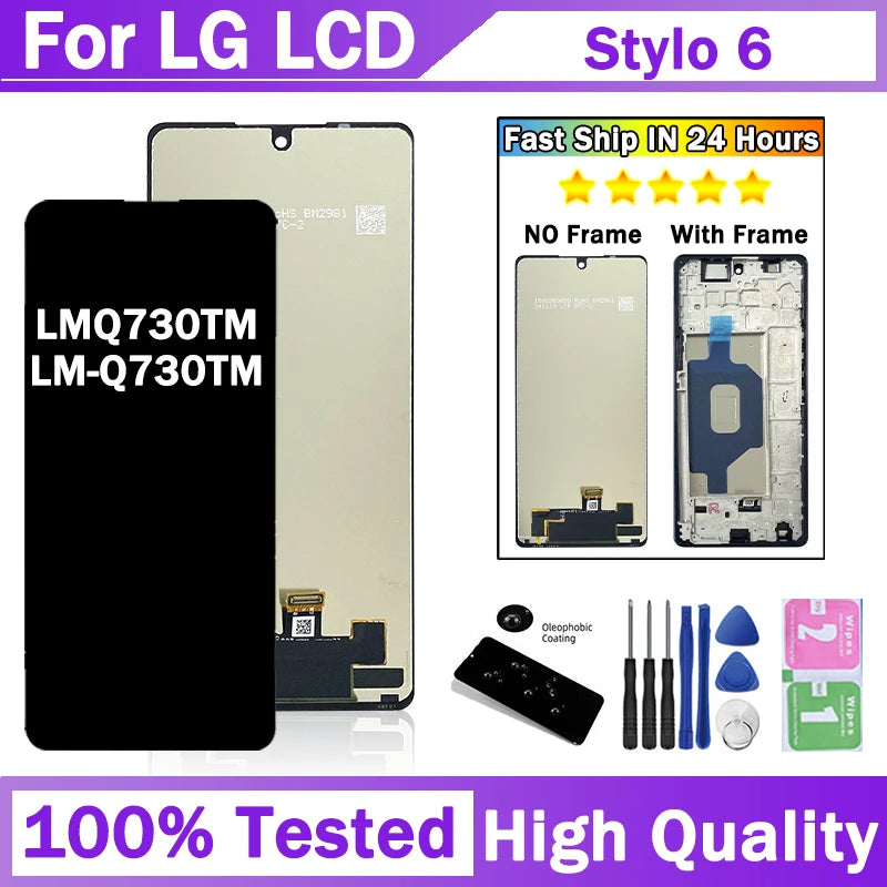 6.8" OEM Stylo6 Display Screen For LG Stylo 6 LM-Q730TM LMQ730TM LCD Display Touch Screen Digitizer Assembly Replacement LG phone repair parts