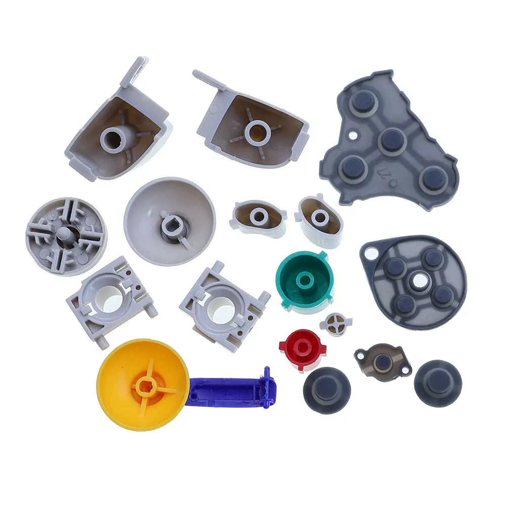 Full Set Button For GameCube NGC Gamepad Power ON OFF Key  A B X Y L R D Pads Mod Kit Silicone Pads Rubber Conductive Button Game console repair parts