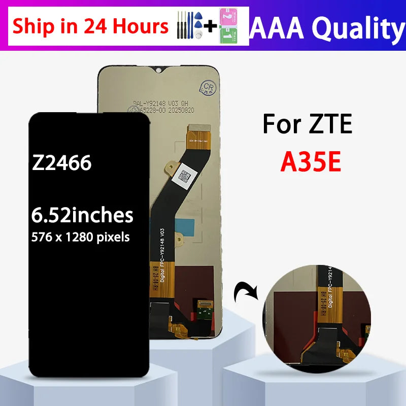 6.52"Screen For ZTE Blade A35E LCD Z2466 Display Touch Screen Panel Digitizer Assembly For ZTE Blade A35e Display Replacement ZTE phone repair parts