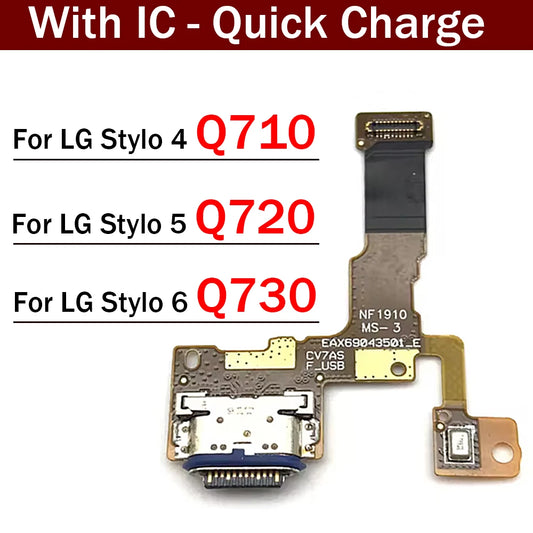 OEM USB Charging Port Mic Microphone Dock Connector Board Flex Cable For LG Stylo 4 5 6 Q710 Q720 Q730 Repair Parts LG phone repair parts