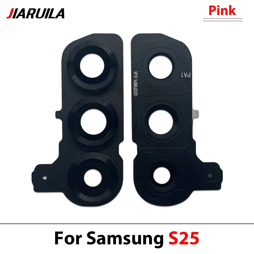 New Rear Camera Glass Lens Cover With Frame Holder with Sticker For Samsung S25 Plus S25 Ultra Replacement Parts Samsung phone repair parts