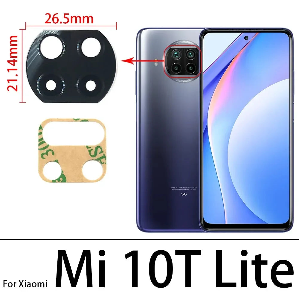 Rear Back Camera Glass Lens For Xiaomi Mi 10 10T 11 11T 12 12T 13 14 14T 15 15T Pro Lite Pro 5G Camera Lens With Adhesive Xiaomi  Xiao mi phone repair parts