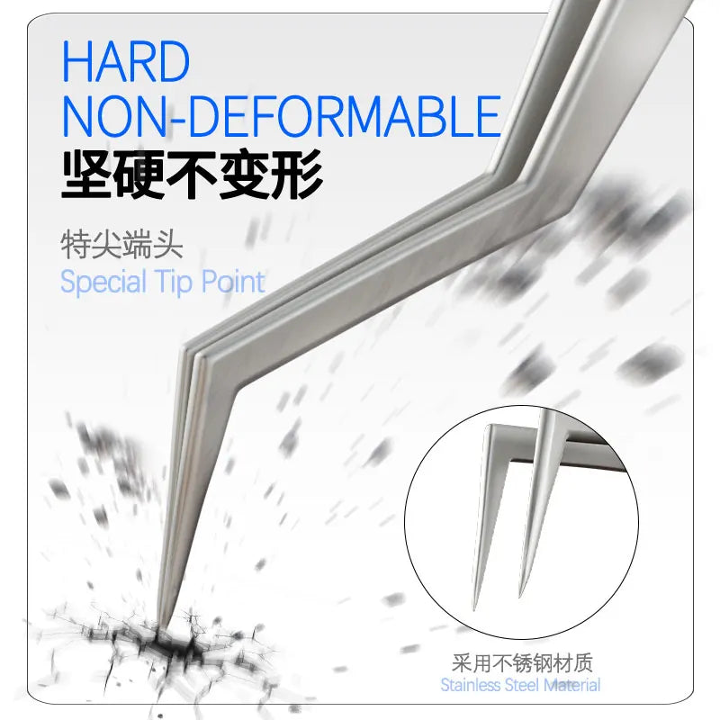Aax-17 Stainless Steel Tweezers for Chip Tin Planting Anti-Corrosion High Hardness Jump Wire Clamping Repair Tweezers Tools set Professional Repair Tools