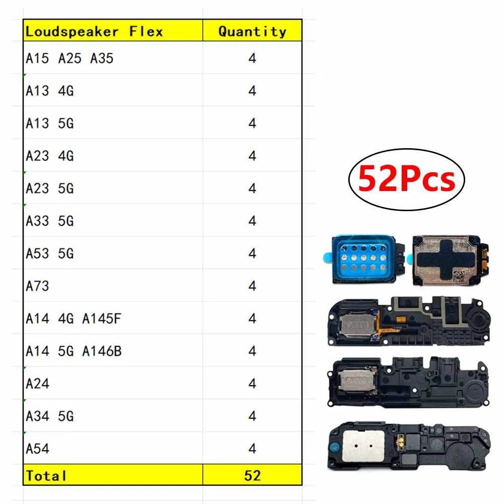 26Pcs, Loud Speaker Buzzer Ringer Loudspeaker Flex Cable For Samsung A15 A25 A35 A13 A23 A33 A53 A73 A14 A24 A34 A54 4G 5G Samsung phone repair parts