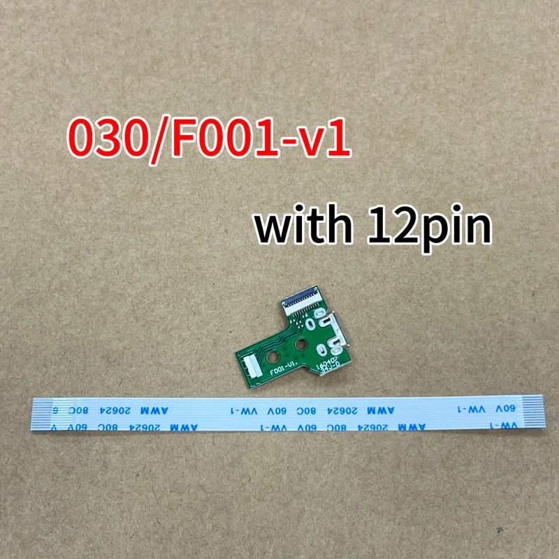 10sets/Lot for Playstation4 PS4 DualShock 4 Controller Micro USB Charging Socket Board REV + Cable 12pin Jds-030 F001 V1 JDS030 Game console repair parts