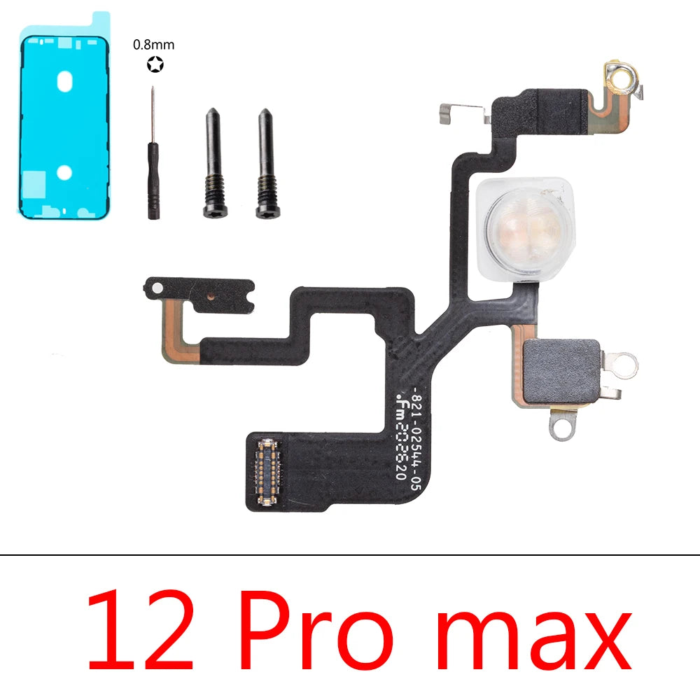1set Flash Light Power Volume FlashLight Flex Cable For iPhone 12 13 14 15 Pro Max Mini Plus With Sticker iPhone phone repair parts