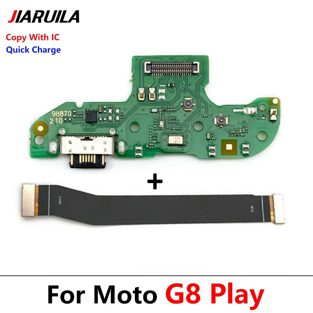 New USB Charging Port Dock Charger Connector Main Board Flex Cable For Motorola Moto G8 Play / G8 Plus M Version Motorola phone repair parts