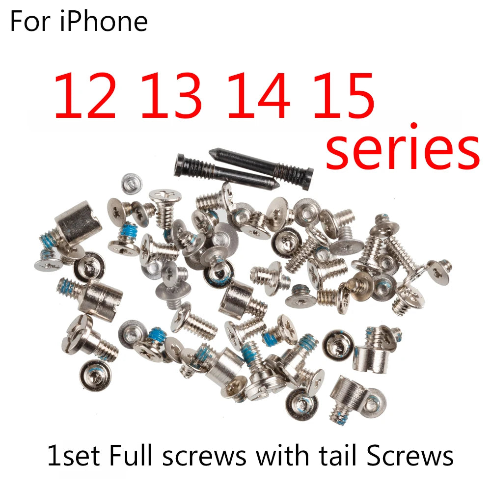 1set Full Screw Set for iPhone 15 14 Plus 13 Pro Max 12 12P 12PM 12mini Complete Screws Inner Bracket Kits Bottom Parts iPhone phone repair parts