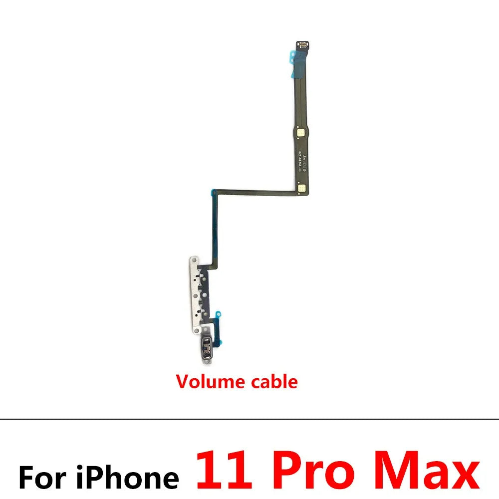 New For iPhone 11 11Pro 12 Pro 12Pro Max Mini Power Volume Buttons Key Switch Flex Cable With Metal Material Replacement Parts iPhone phone repair parts