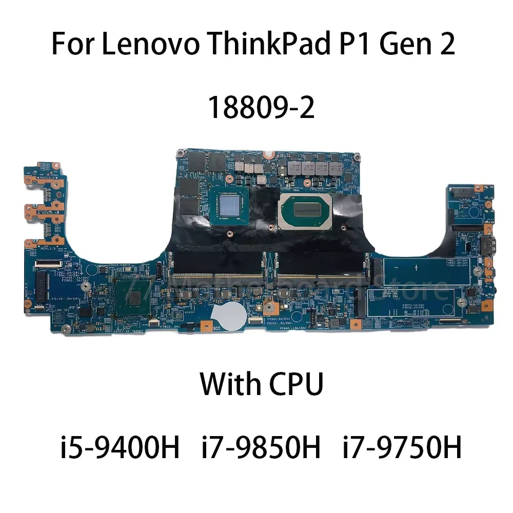 Laptop Motherboard For Lenovo ThinkPad P1 Gen 2 18809-2 With CPU:  i5-9400H i7-9850H  i7-9750H FRU:5B21C66884 5B21C66896 Lenovo laptop repair parts