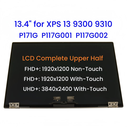 13.4" for Dell XPS 13 9300 9310 P171G P117G001 P117G002 LCD Complete Upper Half LCD Touch & Non-Touch Display Screen Assembly Dell laptop repair parts