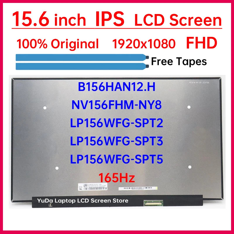 15.6 Inch 165Hz LCD Screen B156HAN12.H NV156FHM-NY8 LP156WFG-SPT2 LP156WFG-SPT3 LP156WFG-SPT5 Display Matrix Panel Replacement Laptop screen replacement