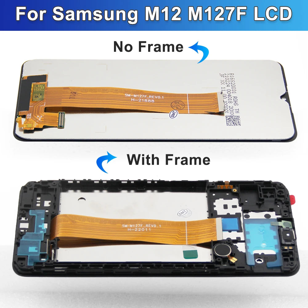 M12 Display Screen Replacement, for Samsung Galaxy M12 M127 M127F M127F/DSN Lcd Display Digital Touch Screen Assembly Parts Samsung phone repair parts