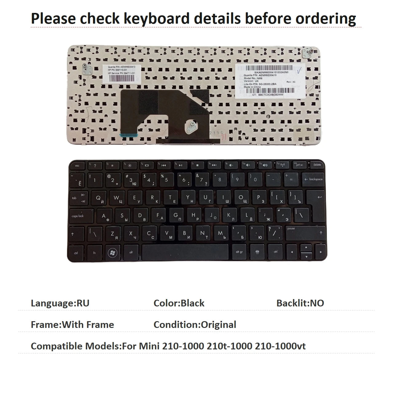 New UI Russian Spanish Brazil Language  Keyboard For HP Mini 210-1000 210t-1000 210-1000vt Notebook PC Replacement Keyboard HP laptop repair parts