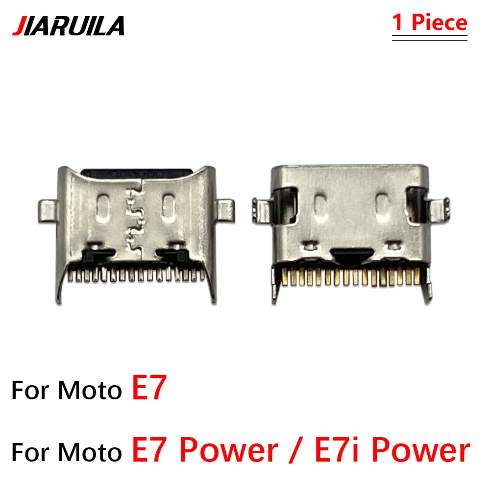 100Pcs, USB Charging Charge Charger Connector Port For Moto Edge 20 30 40 50 Neo E6 E6s E7 E13 E14 E20 E30 E32 E22 Plus Play Motorola phone repair parts