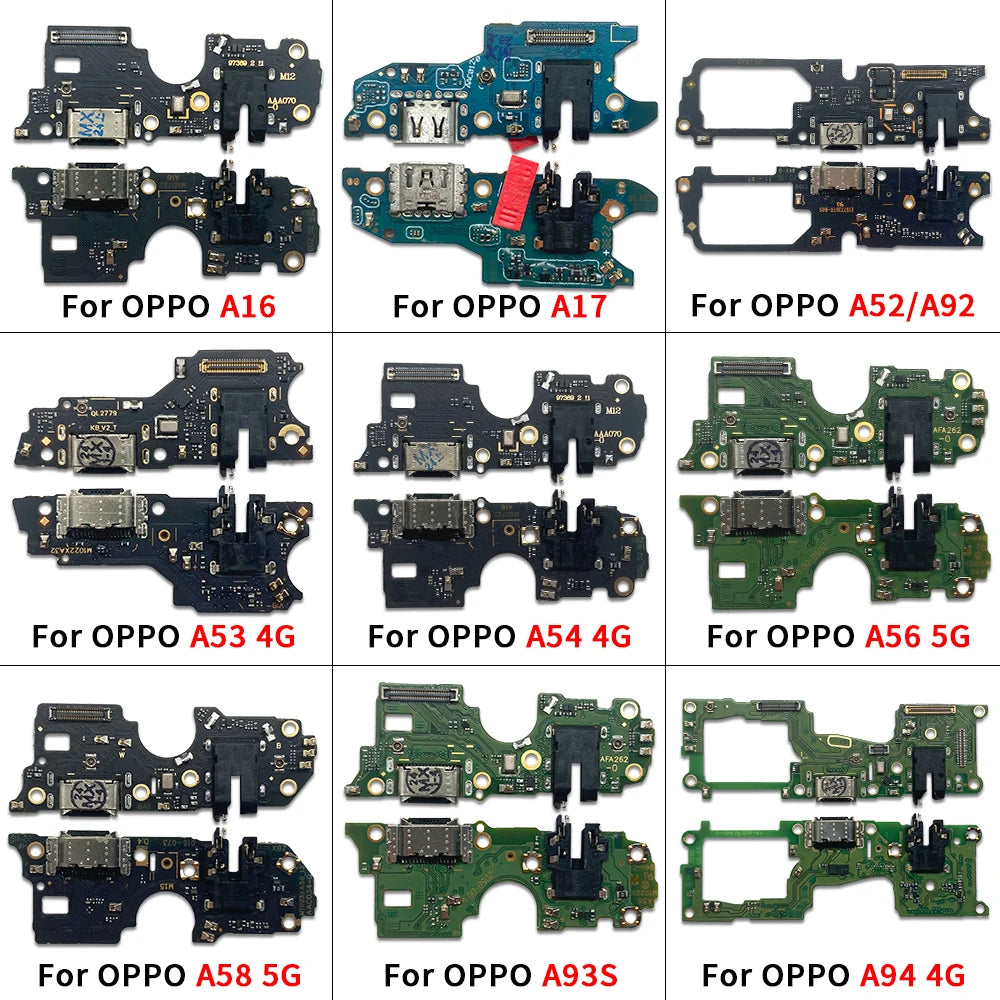 10Pcs USB Charger Charging Dock Port Connector Flex Cable For OPPO A17 A52 A92 A53 A54 A55 A56 A57 A58 A93 A94 A95 A96 A97 4G 5G OPPO phone repair parts