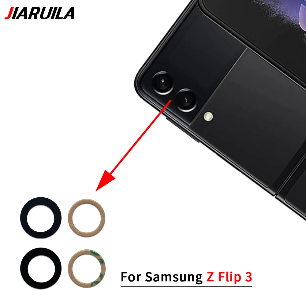 New Camera Glass For Samsung Z Flip 2 3 4 5 6 / Z Fold 2 3 4 5 6 5G Rear Back Camera glass Lens With Glue Adhesive Samsung phone repair parts