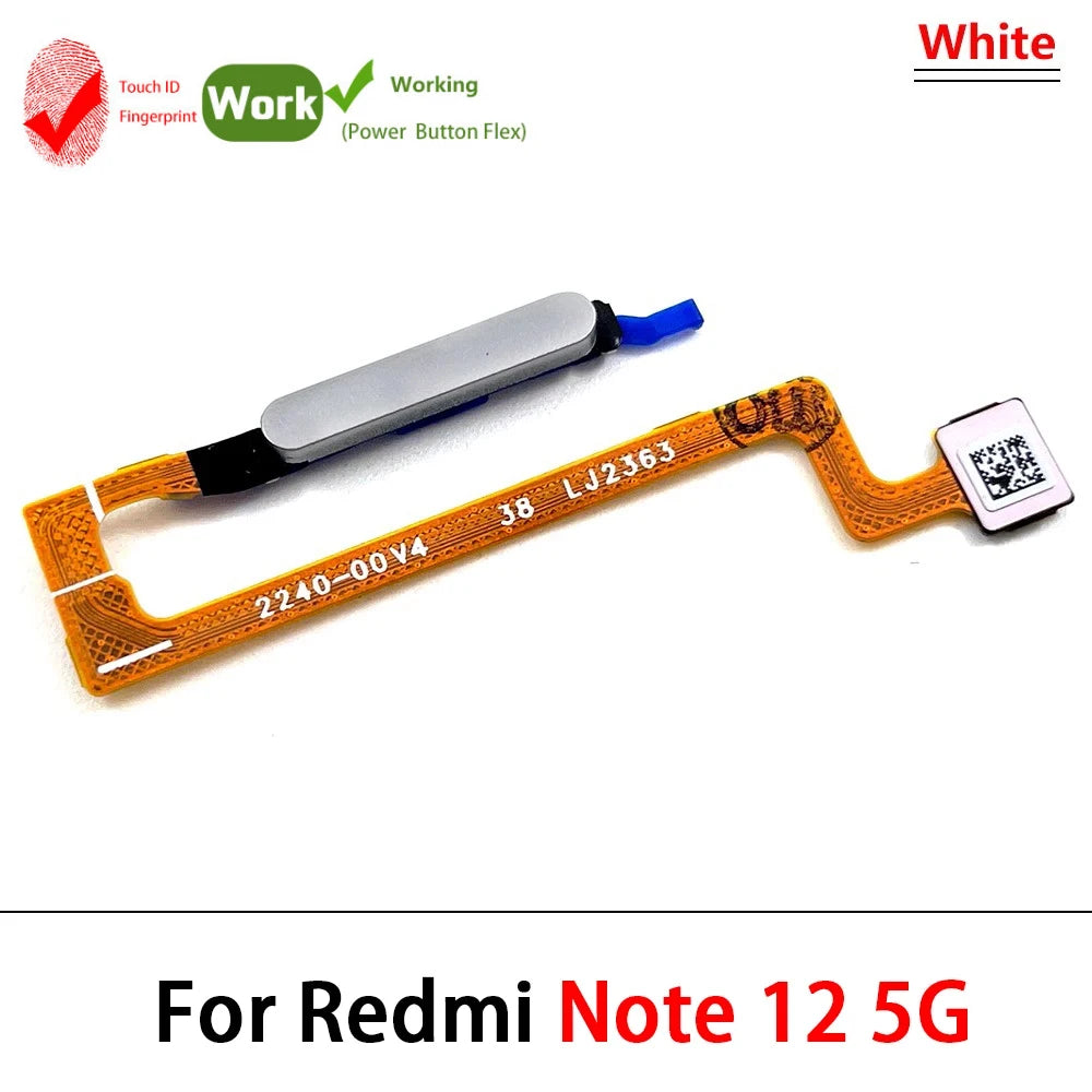 For Xiaomi Redmi Note 12 Pro Plus 4G 5G Home Button Fingerprint Sensor Flex With Power Key Button Flex Cable  Xiaomi  Xiao mi phone repair parts