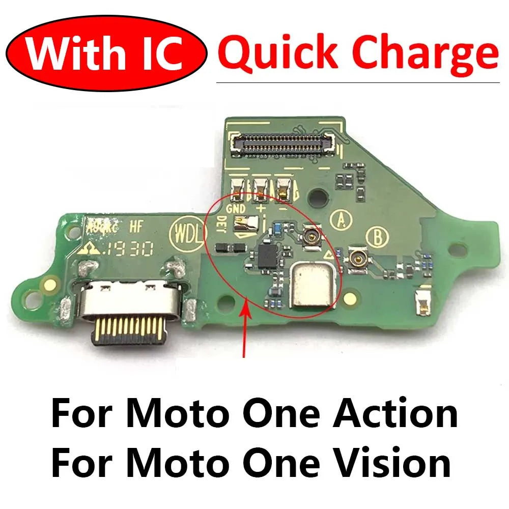 New For Motorola Moto E6 E7 Plus One Action Vision USB Charging Port Board Flex Cable Connector Parts Microphone Motorola phone repair parts