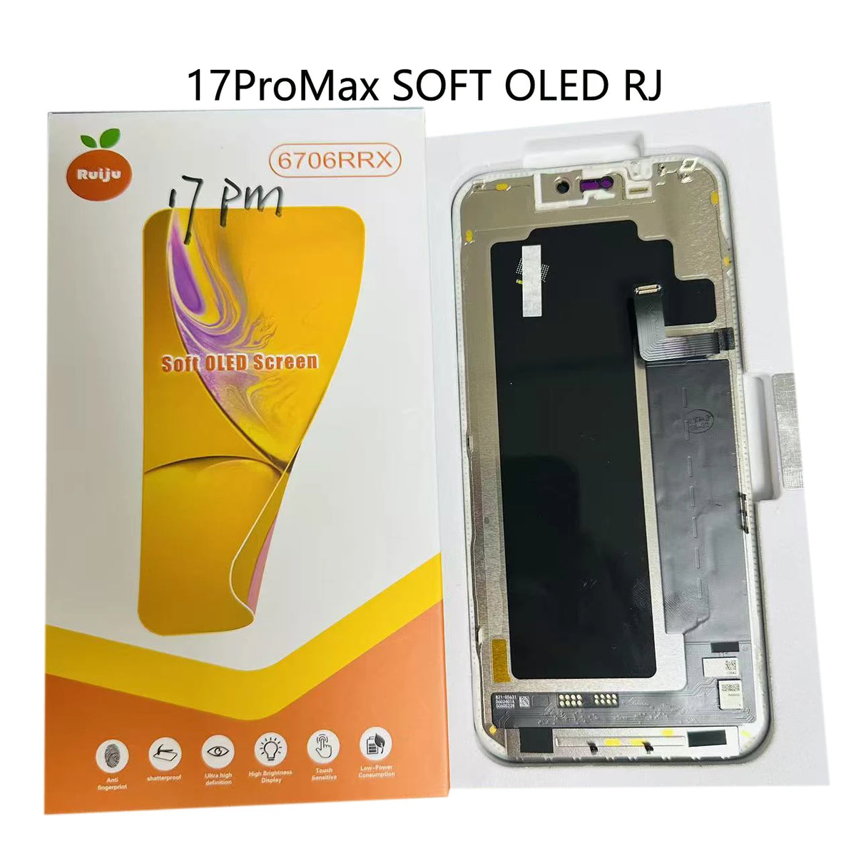 RJ SOFT OLED LCD Display Replacement For iPhone 16 12Pro 13pro 15pro 14pro 16pro 17pro Max 14 16 15 PLUS Touch Screen Digitizer iPhone phone repair parts
